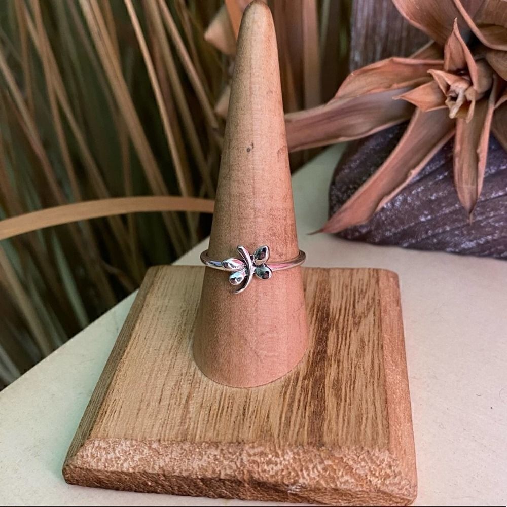 Butterfly Sterling Silver High Pokished Minimalist Ring Sizes 6,7,8
